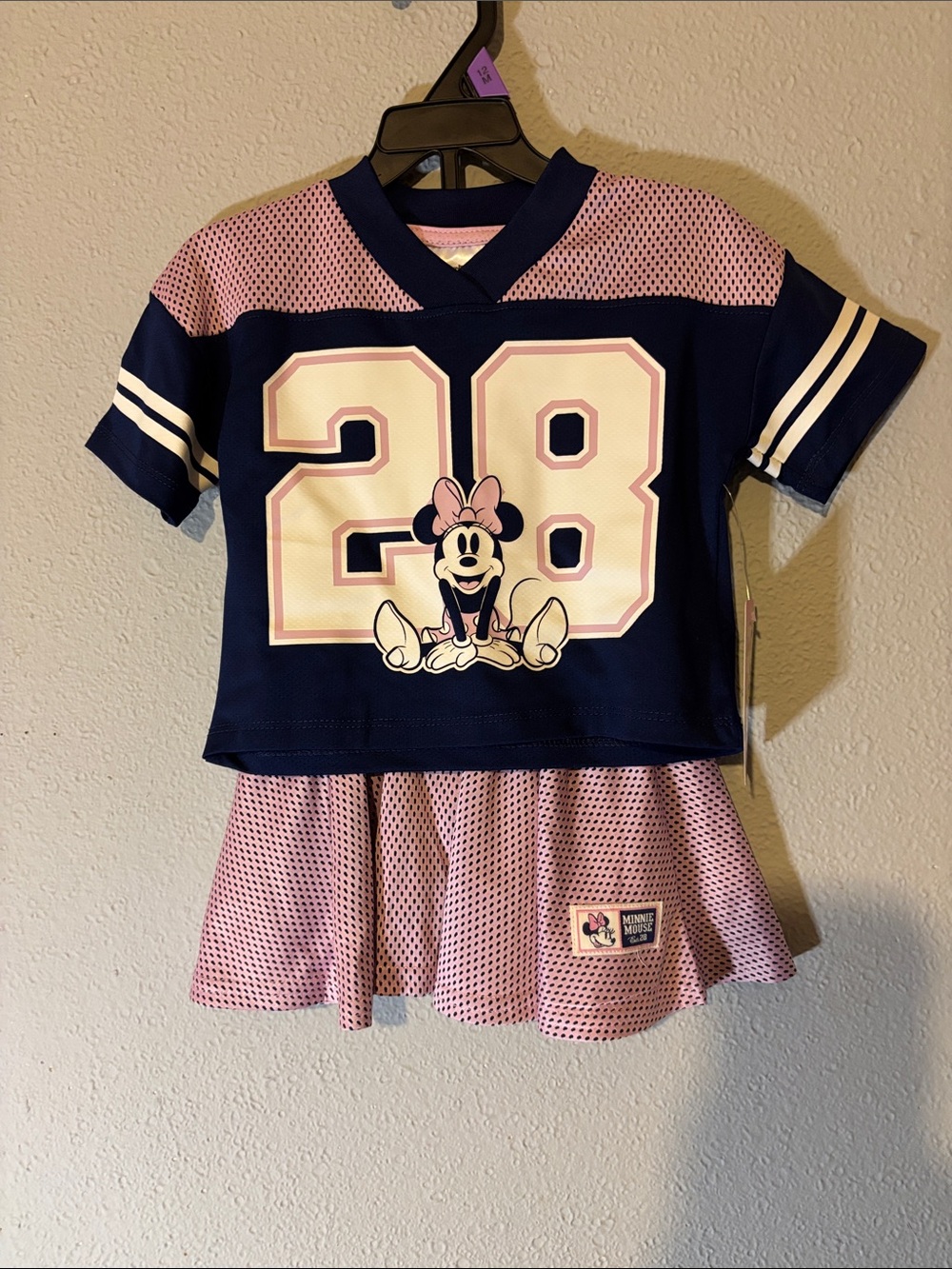 Disney Navy and Pink Minnie 28 Girls' Jersey Top